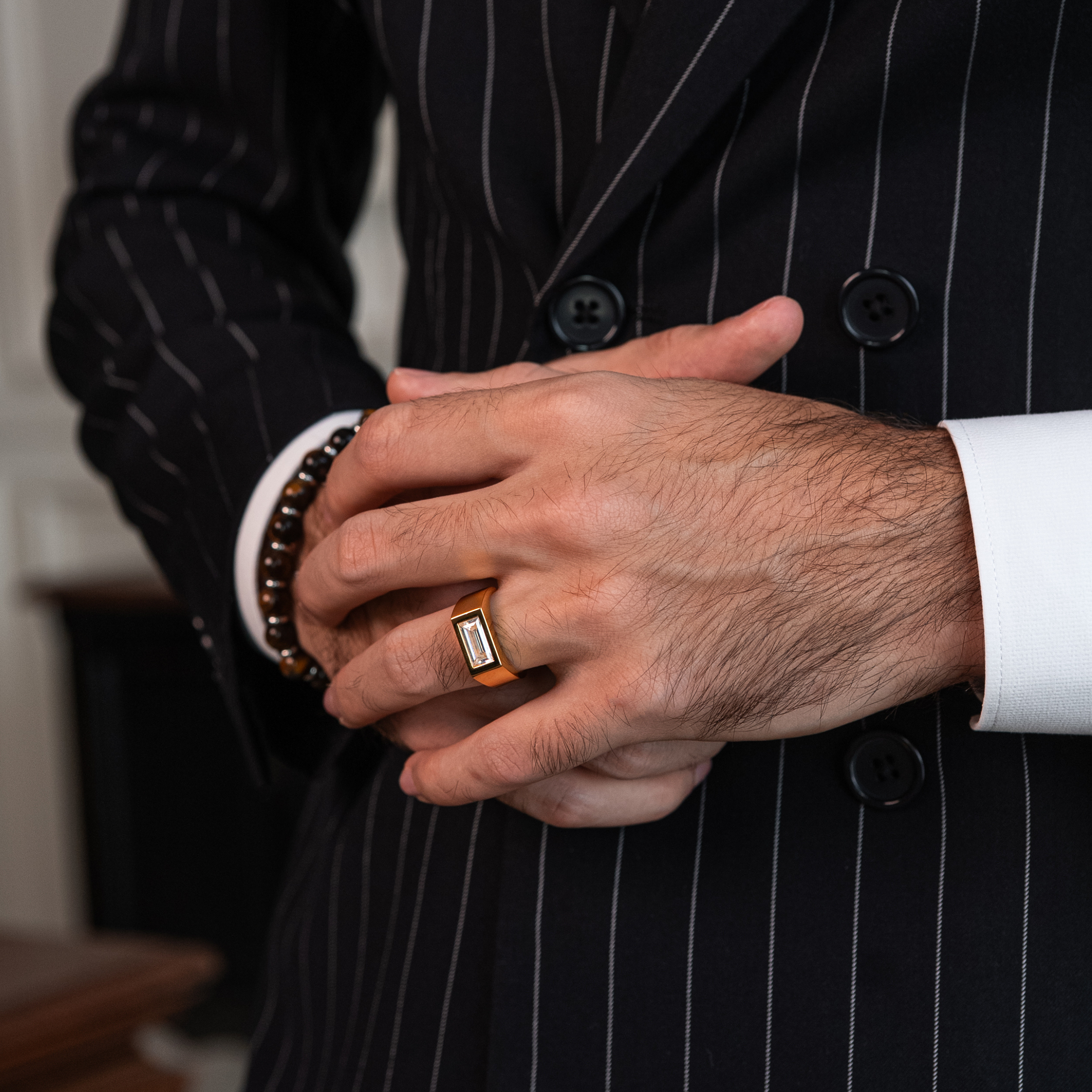 Square Diamond Signet Ring