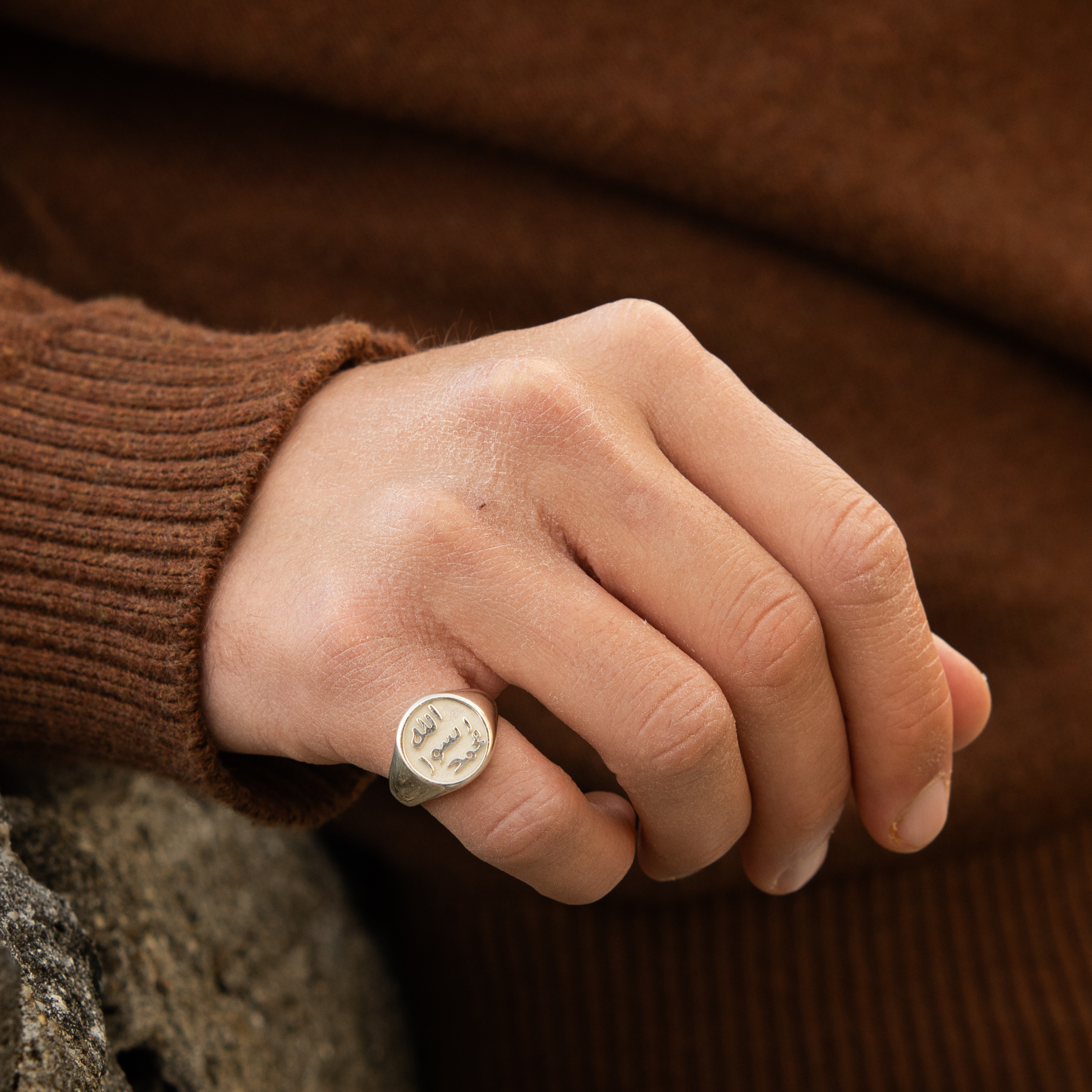 Chevalière Personnalisée en Argent Massif avec Blason