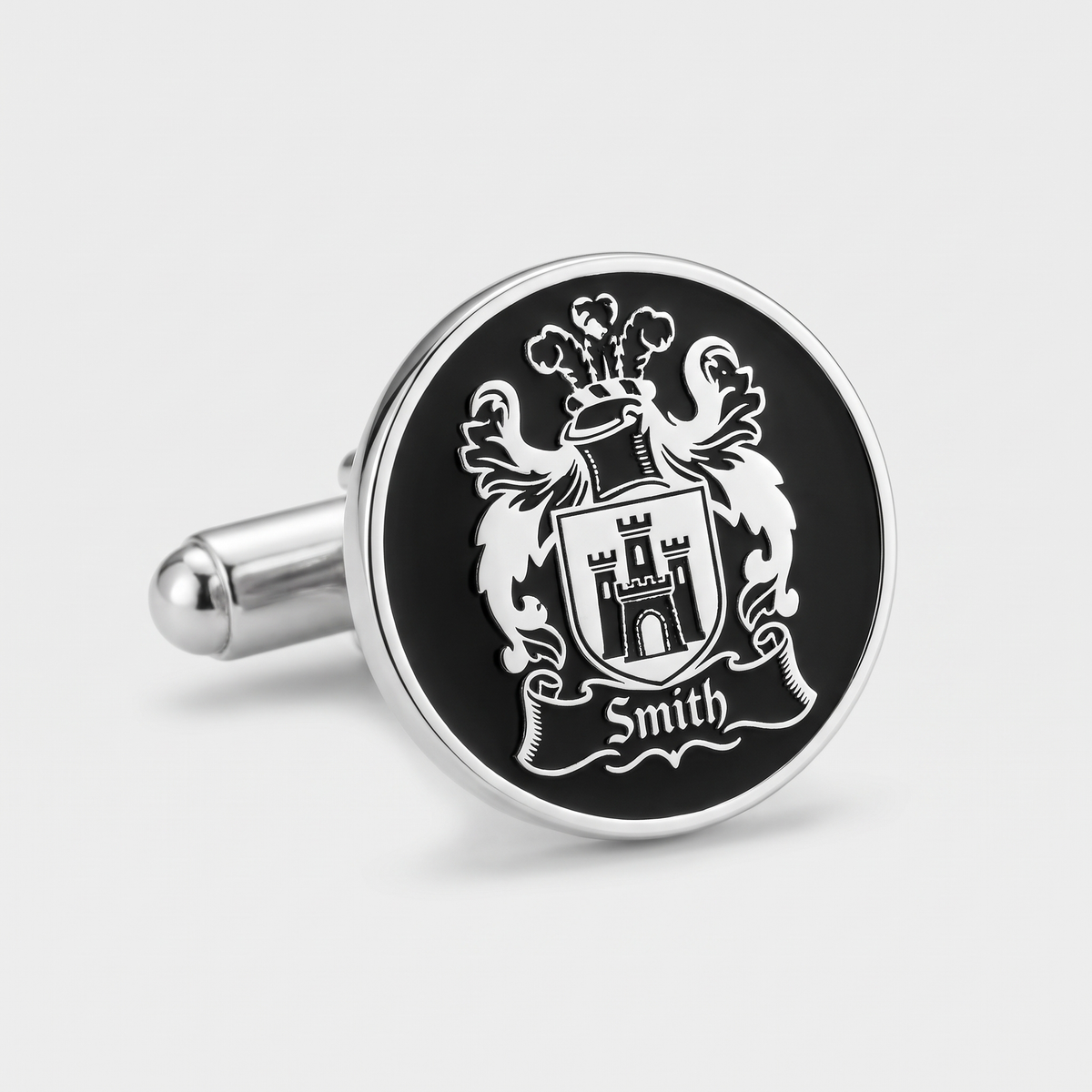 Anillo de sello personalizado chapado en oro con escudo familiar