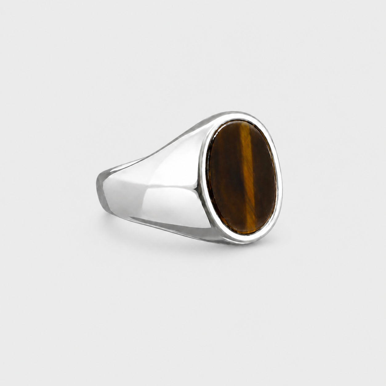 Anillo de sello con ojo de tigre