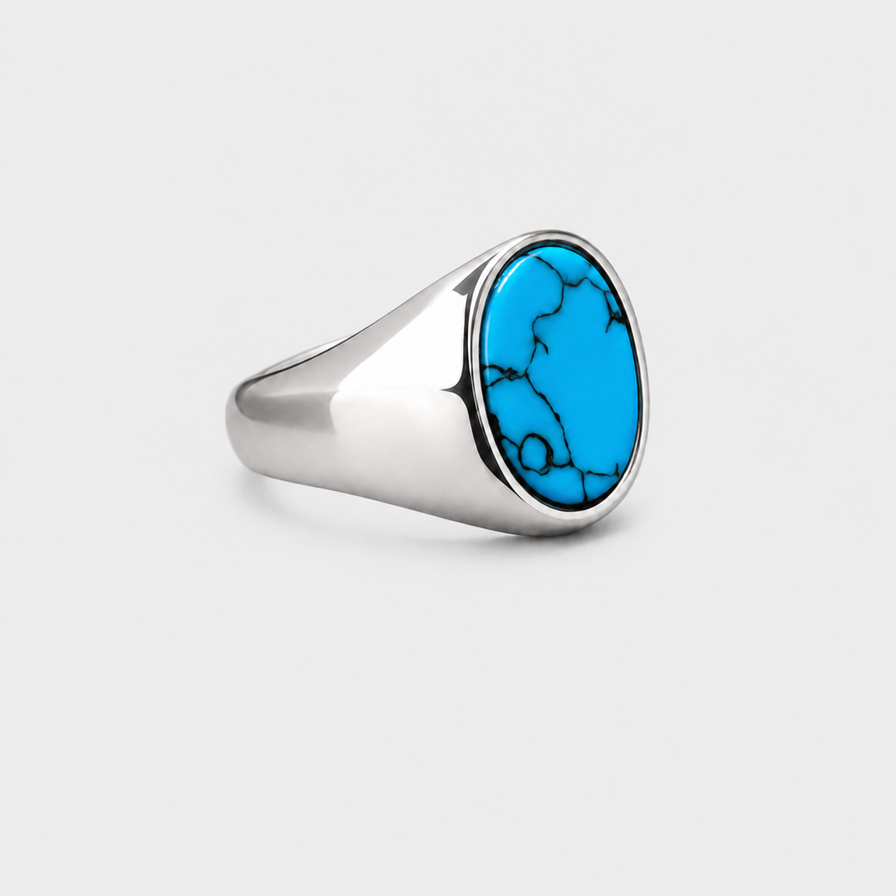 Anillo Sello Azul Turquesa
