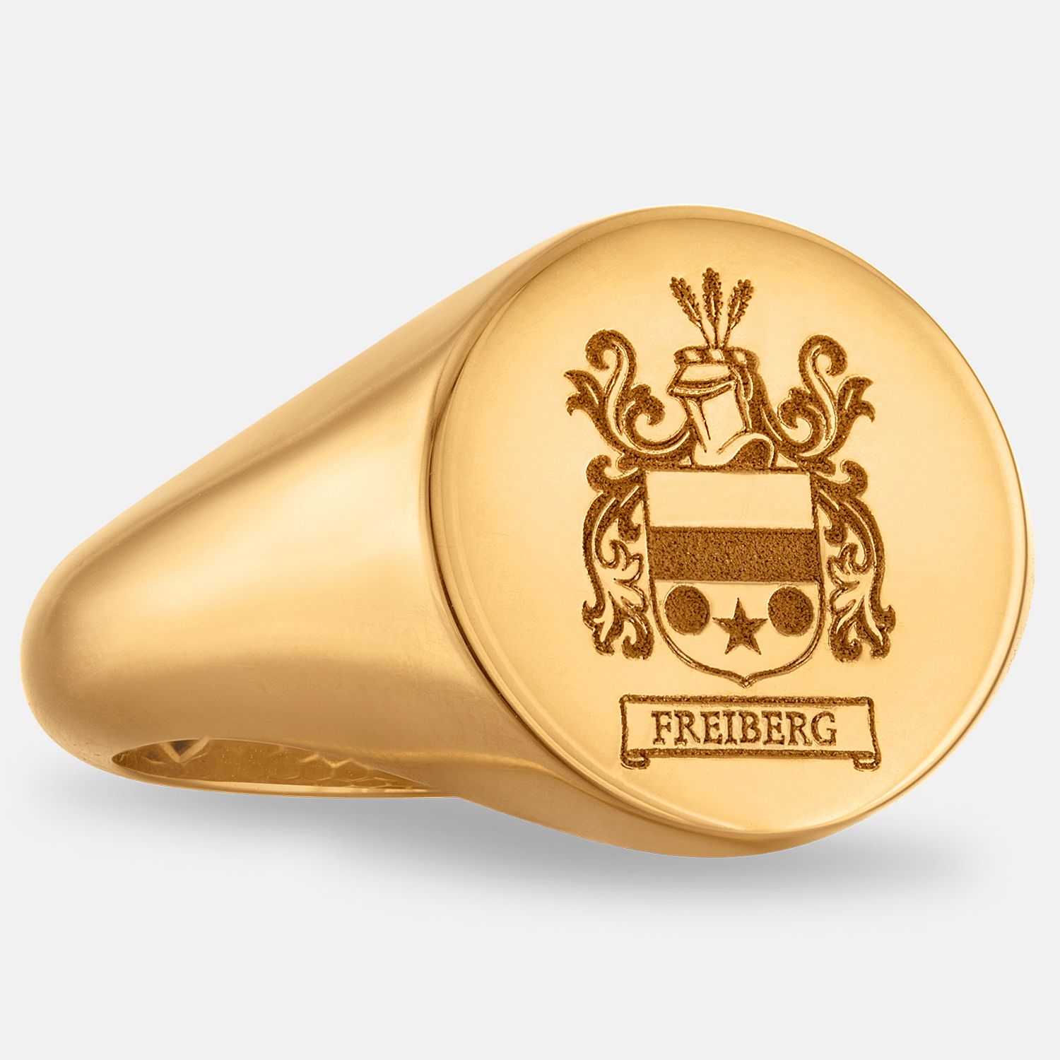 Chevalière Personnalisée en Or Massif Gravée avec Blason