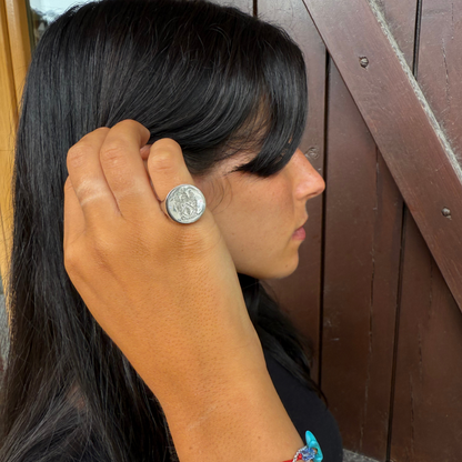 Personalized Engraved Coat of Arms Ring for Her