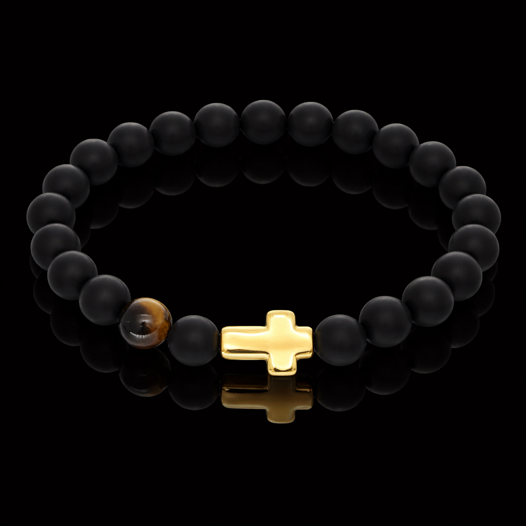 "FAITH" Black Onyx Pearls