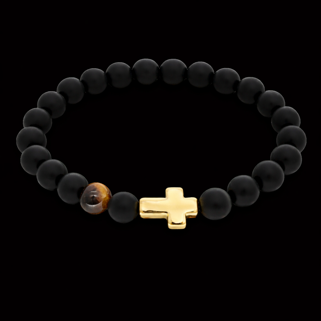"FAITH" Black Onyx Pearls