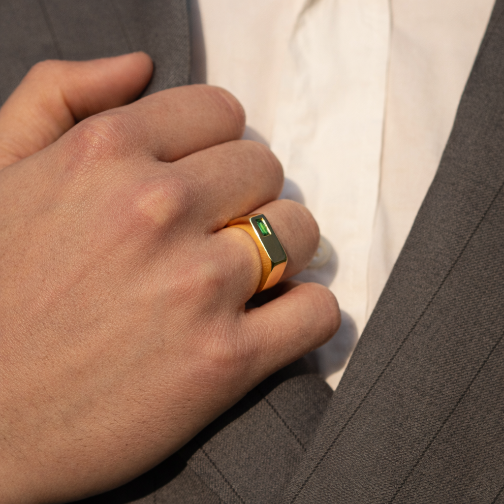 Anillo Sello Azul Turquesa