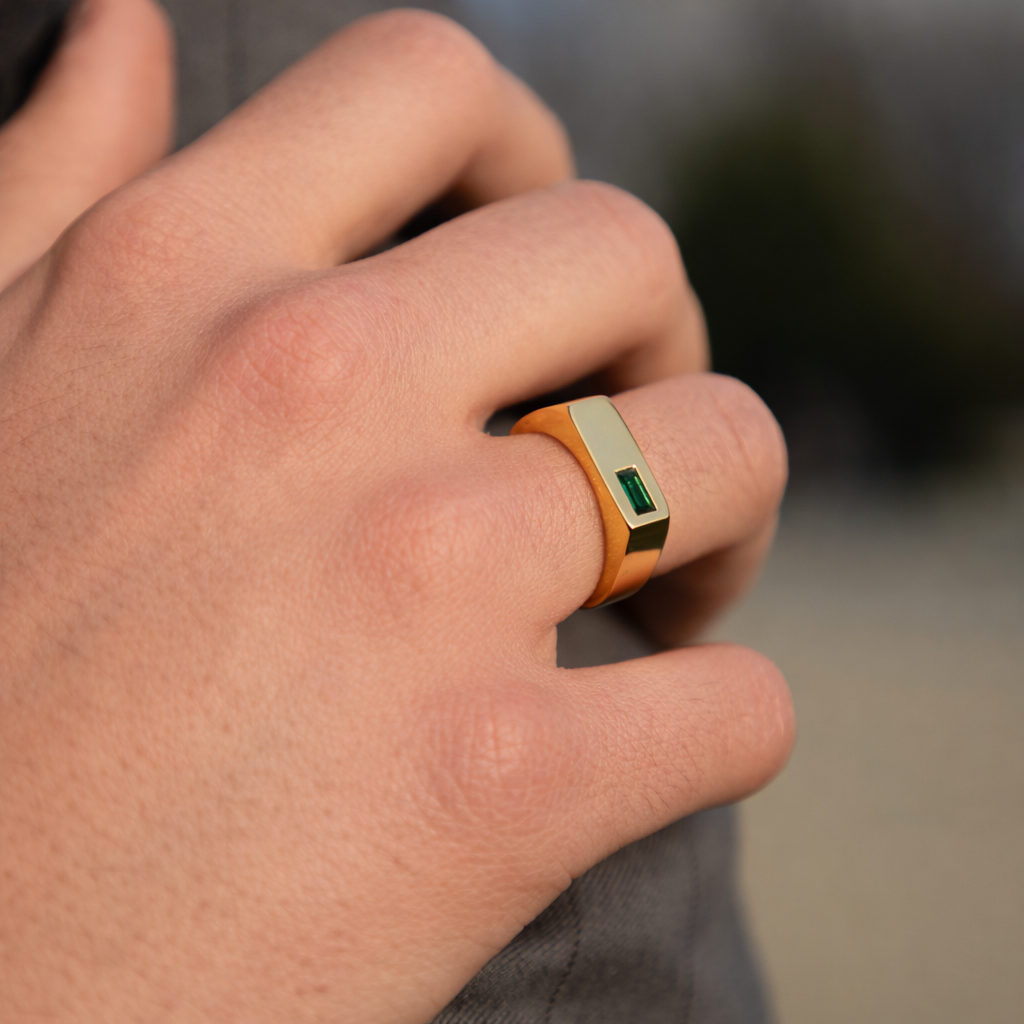 Anillo Sello Azul Turquesa