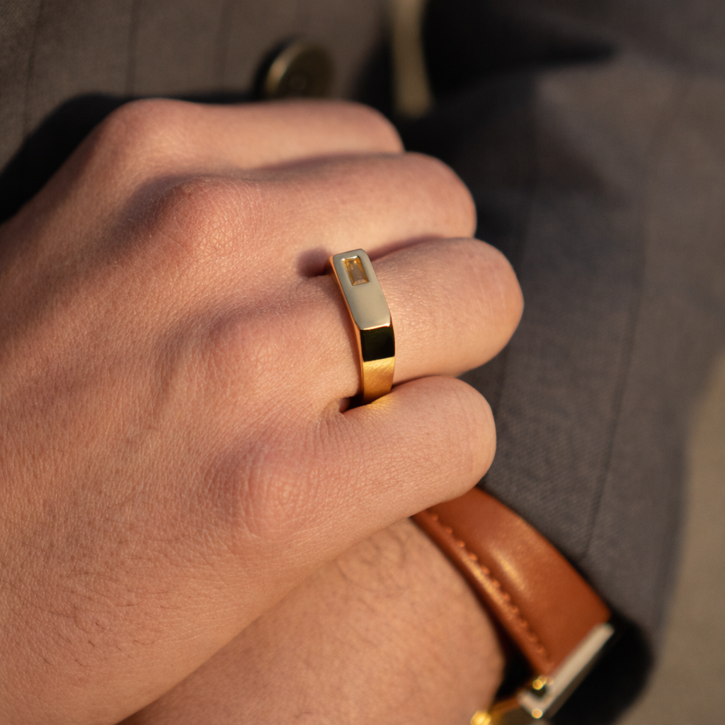 Anillo Sello Azul Turquesa