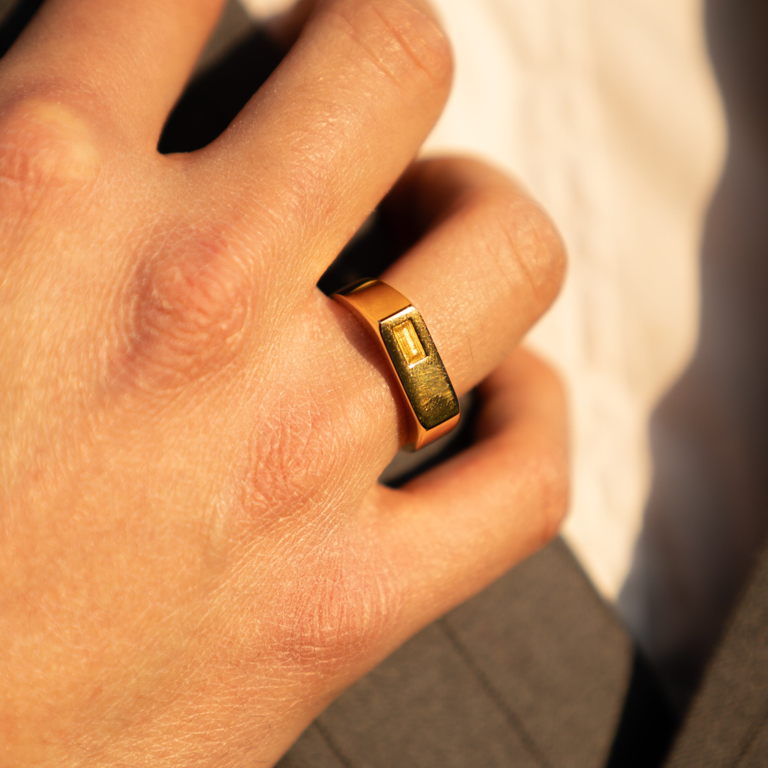 Anillo Sello Azul Turquesa