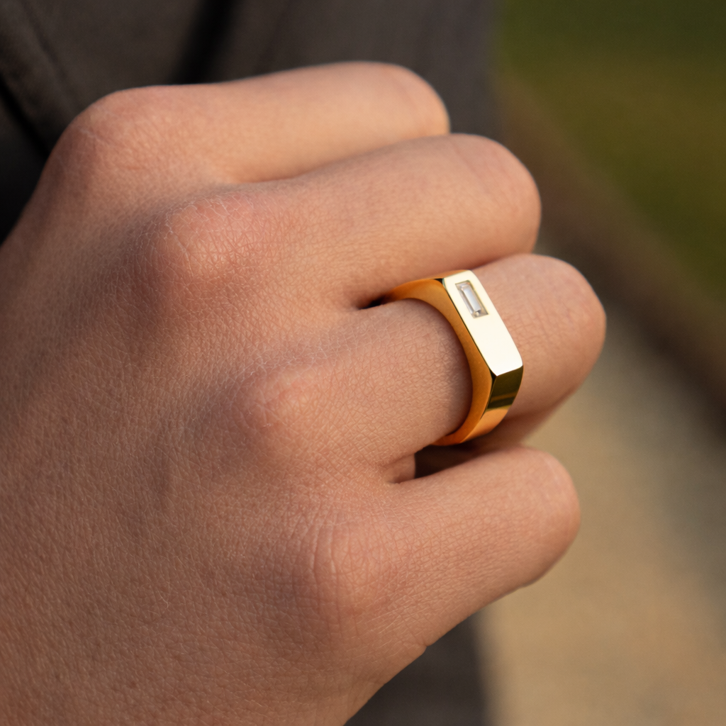 Anillo Sello Azul Turquesa