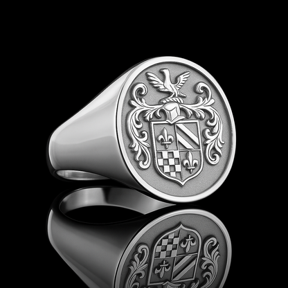 Personalized Coat of Arms Ring with 3D Effect