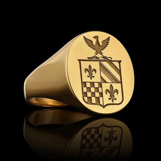 Personalized Engraved Coat of Arms Ring
