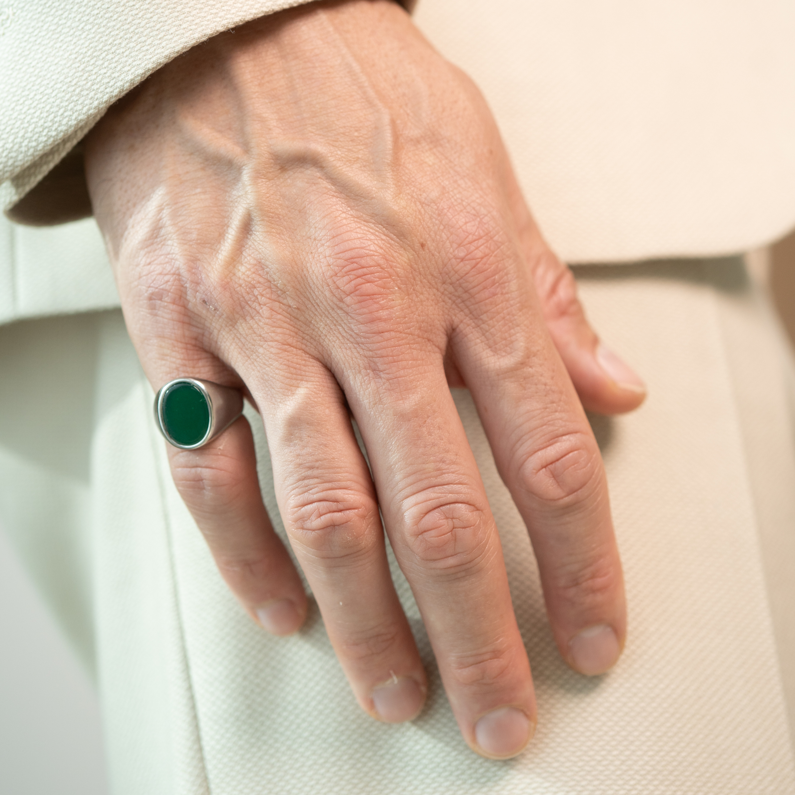Green Stone Signet Ring