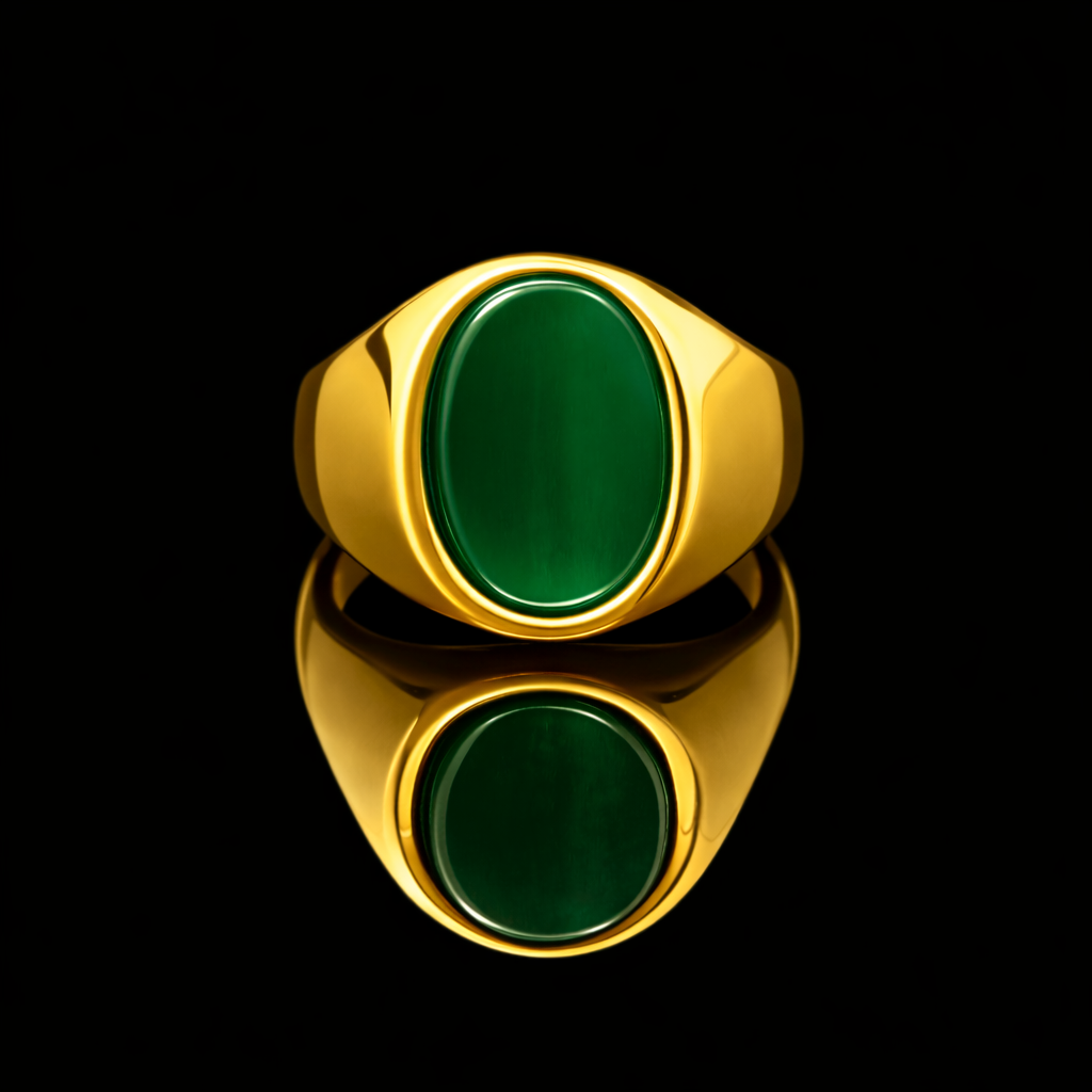 Green Stone Signet Ring